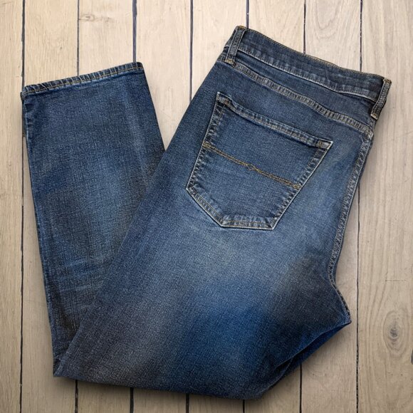 Lucky Brand Sz 36/30 410 Athletic Slim Stretch Dark Wash Straight Leg Blue Jeans - Picture 3 of 11